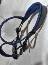 Bridon artisanal noir verni bleu roi