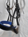 Bridon artisanal noir verni bleu roi