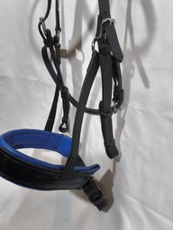 Bridon artisanal noir verni bleu roi