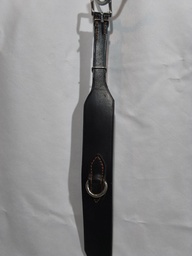 Collier chien cuir large noir/argent 44/52cm