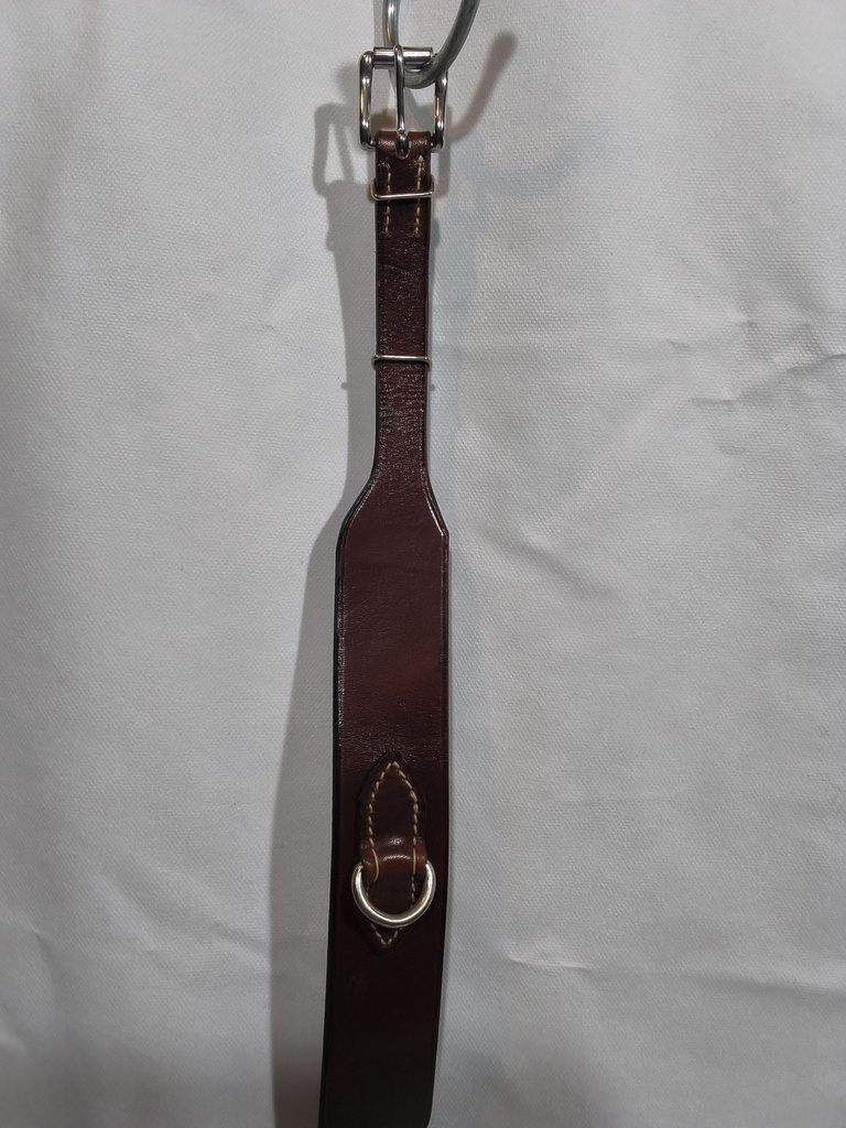 Collier chien cuir large marron/argent 446/54cm