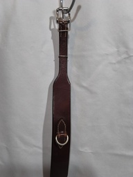 Collier chien cuir large marron/argent 446/54cm