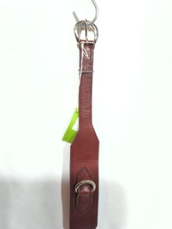 Collier chien cuir large marron boucle lyre 37/44cm
