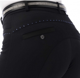 pantalon equitheme SAFIR femme noir/bleu