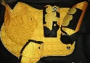ensemble cross jaune : tapis+ bonnet cheval+ guetres anterieurs + posterieurs + cloches XL
