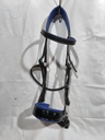 Bridon artisanal noir verni bleu roi
