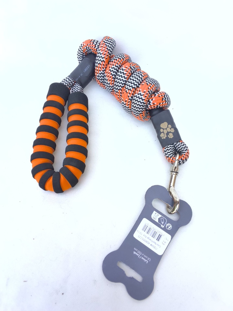 Laisse chien equitheme haspen orange/noir