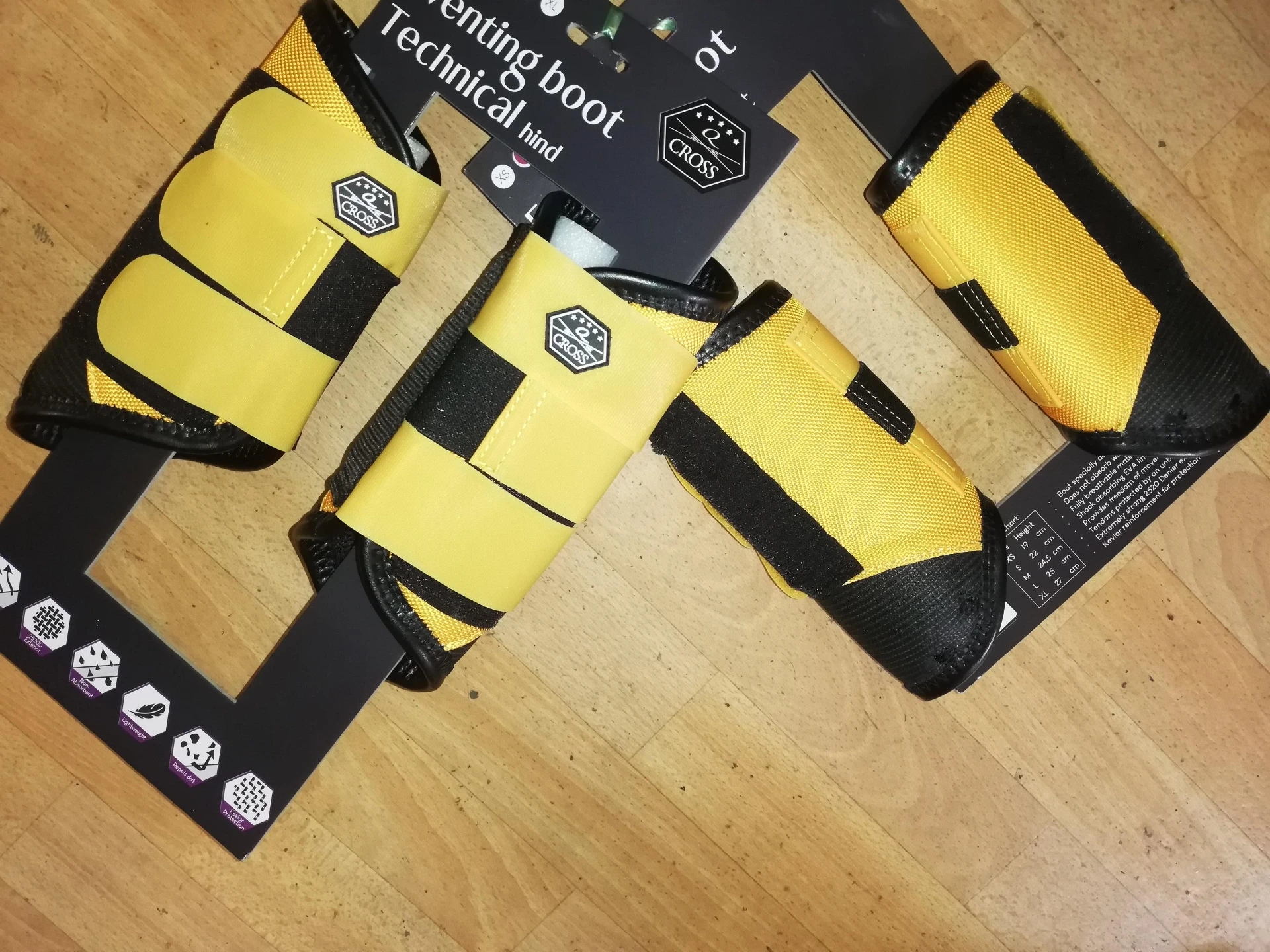 [68280] guetres de cross QHP anterieurs + posterieurs citrus (L)