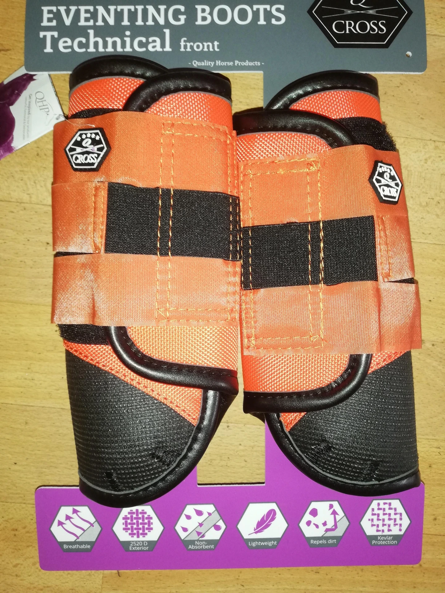[68315] guetres de cross QHP anterieurs orange (L)