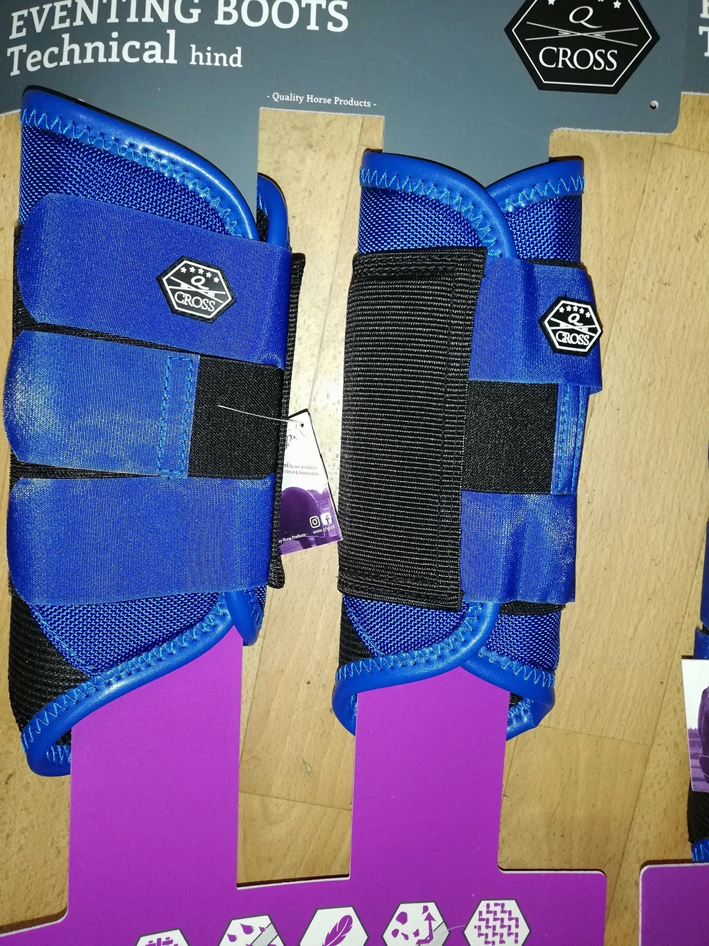 guetres de cross QHP posterieurs bleu cobalt