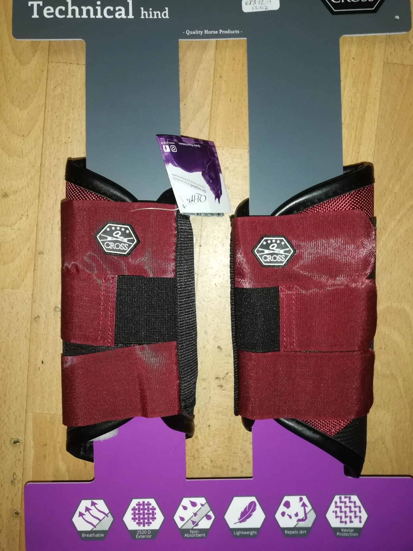 [68334] guetres de cross QHP posterieurs ruby (L)