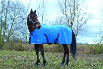[48874] Chemise polaire EQUITHÈME "Polyfun" bleu vif/blanc, 6'6"/150 cm