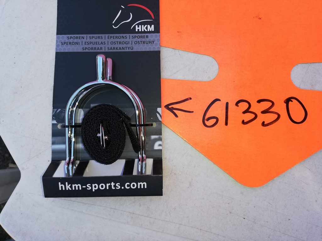 [61330] eperons bout ronds + lanieres HKM femme 25mm