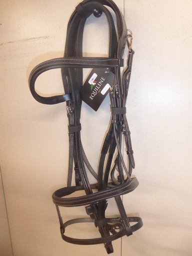 Bridon + renes caoutchouc equiline sedwick double muserolle
