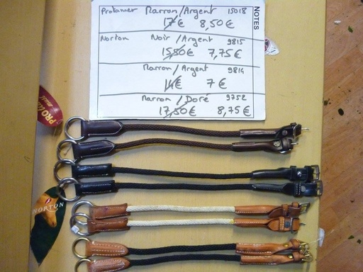 montants releveur corde tattini cheval marron/noir
