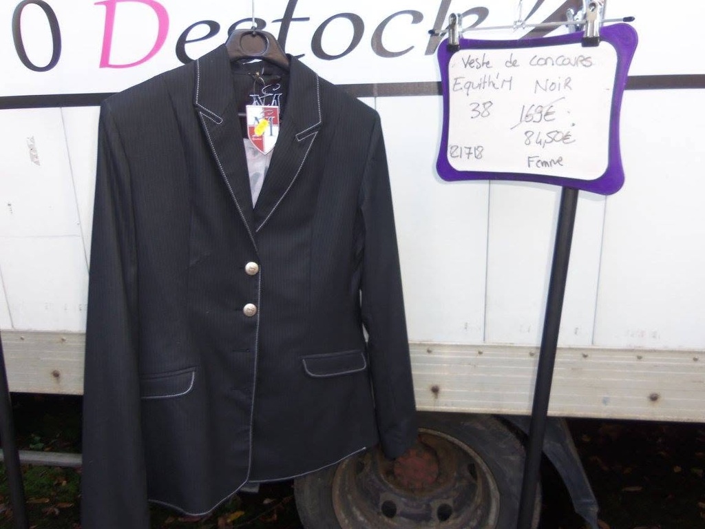 veste concours equit'M noir rayé gris femme 38