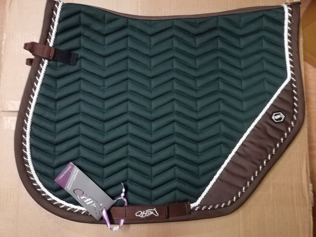Tapis de selle QHP Shiva Marron foncé/vert mixte Full