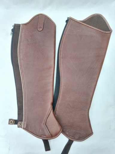 Mini-chaps equitheme cuir marron XL