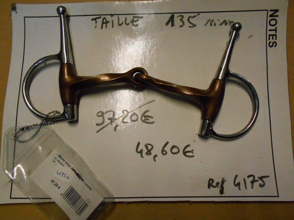 mors demi-aiguilles picots 135 cuivre torsadé