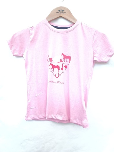 T-shirt Hkm  i love horse rose