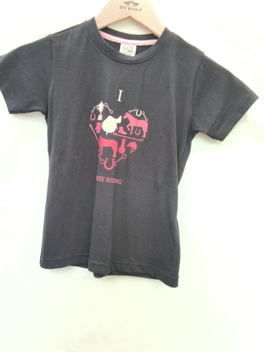 T-shirt Hkm  i love horse marine 8ans