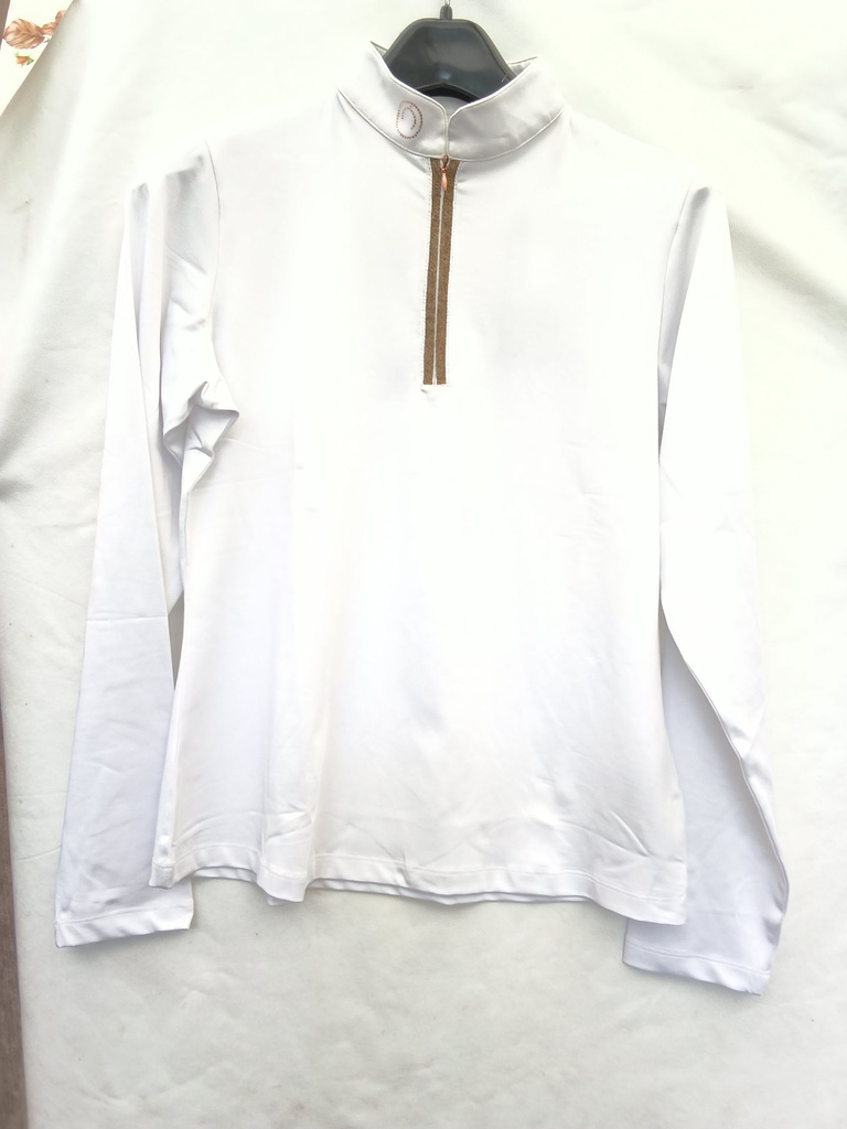 Polo concours montar glenda femme blanc manches longues
