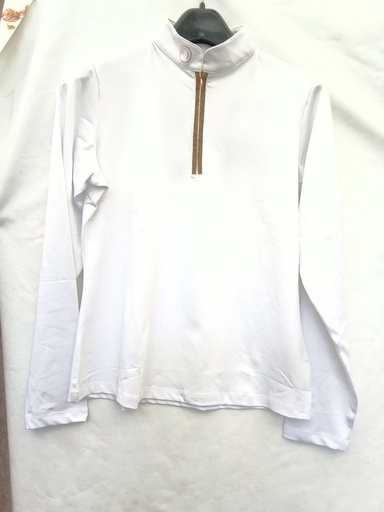 Polo concours montar glenda femme blanc manches longues