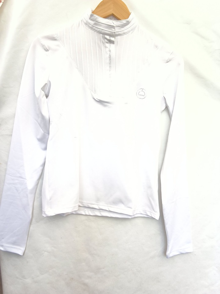 Polo concours montar femme blanc manches longues