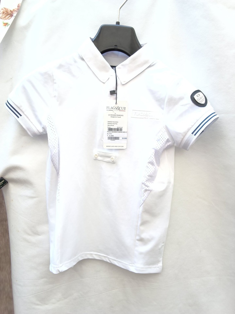 Polo flags and cup bankso blanc 6ans