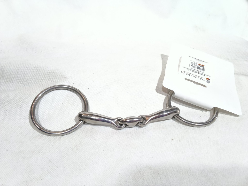 Mors simple filet bride double brisure waldhausen 14mm