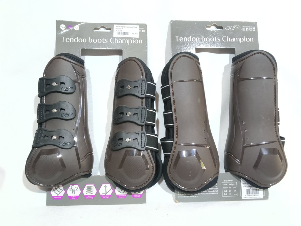Guêtres Qhp à boutons champion marron