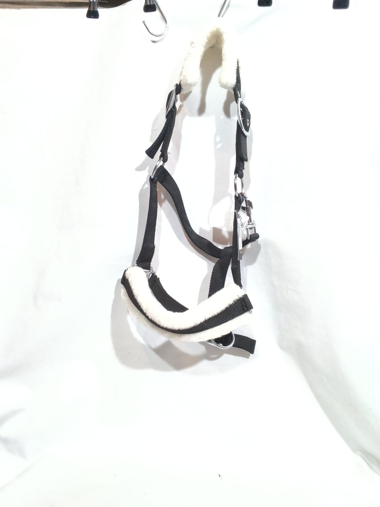 Licol doublé  mouton hkm noir poney