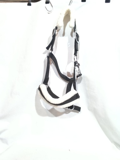 Licol doublé  mouton hkm noir poney