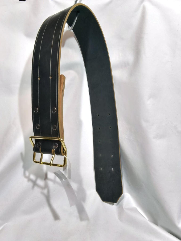 Collier large cuir bovin marron foncé
