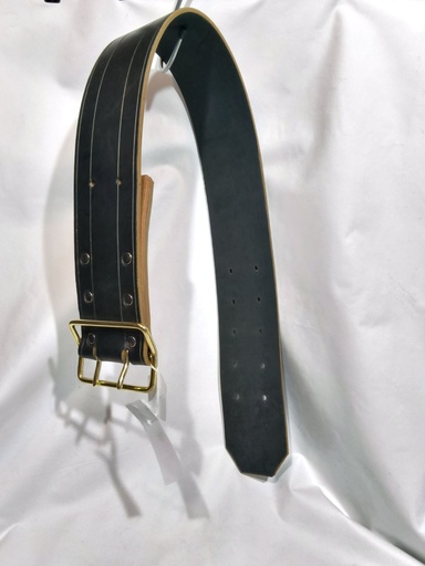 Collier large cuir bovin marron foncé