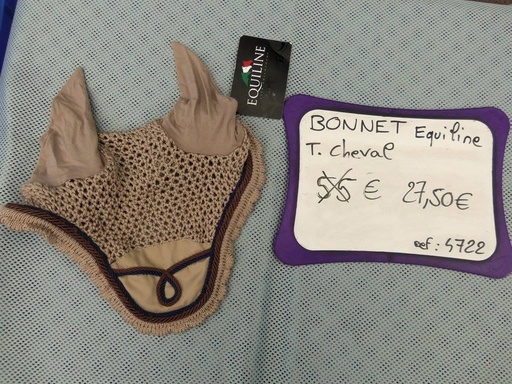 bonnet cheval equiline marron clair Galon marine