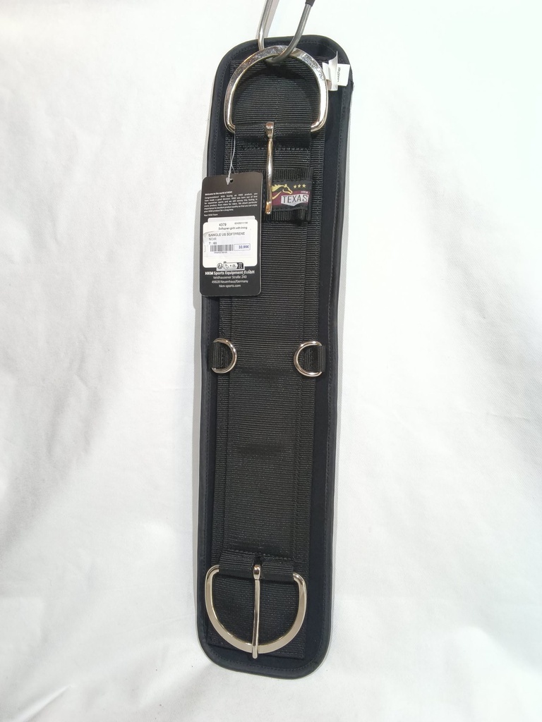 Sangle western Texas softprene noir 60cm doublure amovible