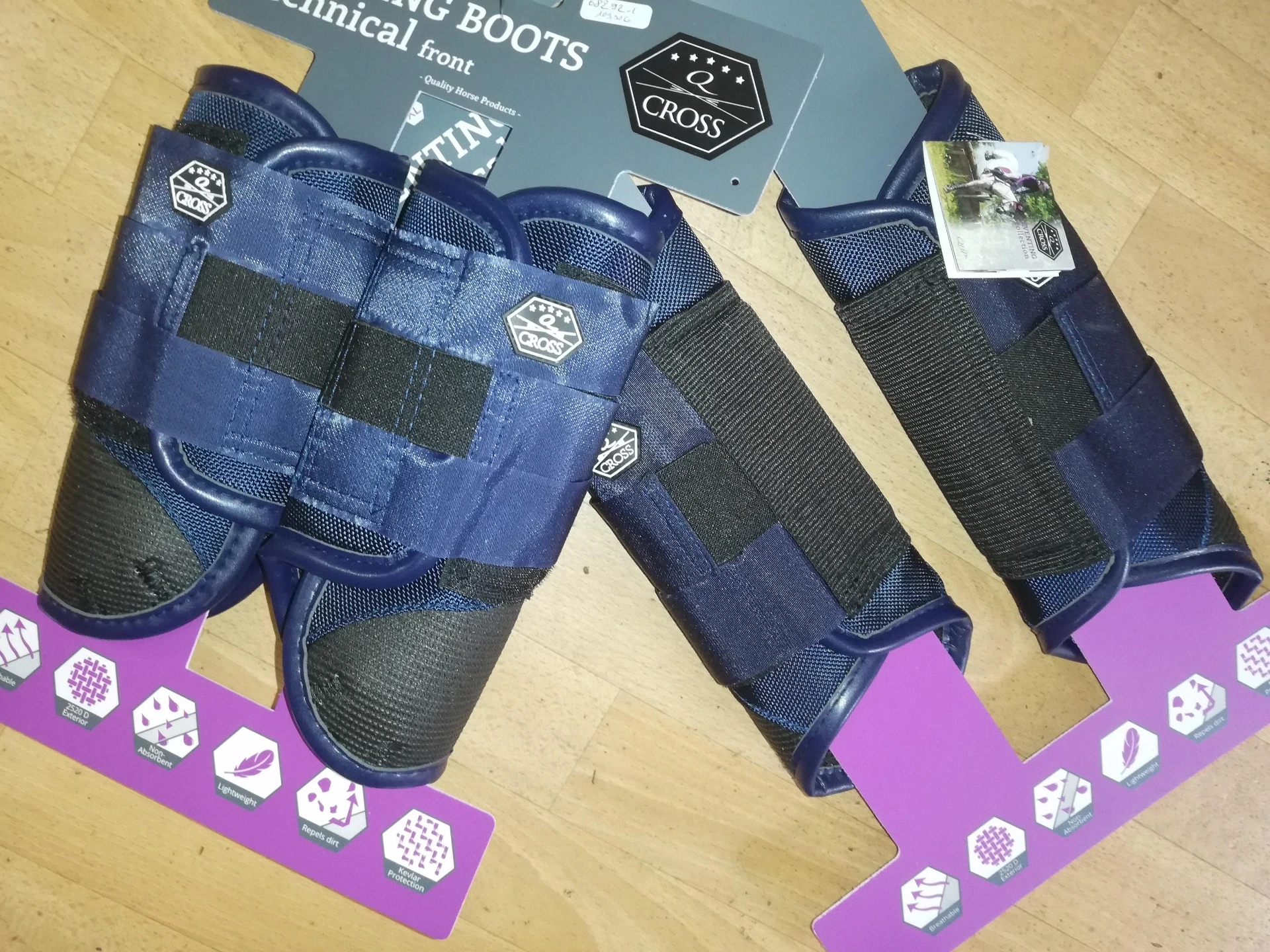 guetres de cross QHP anterieurs + posterieurs navy