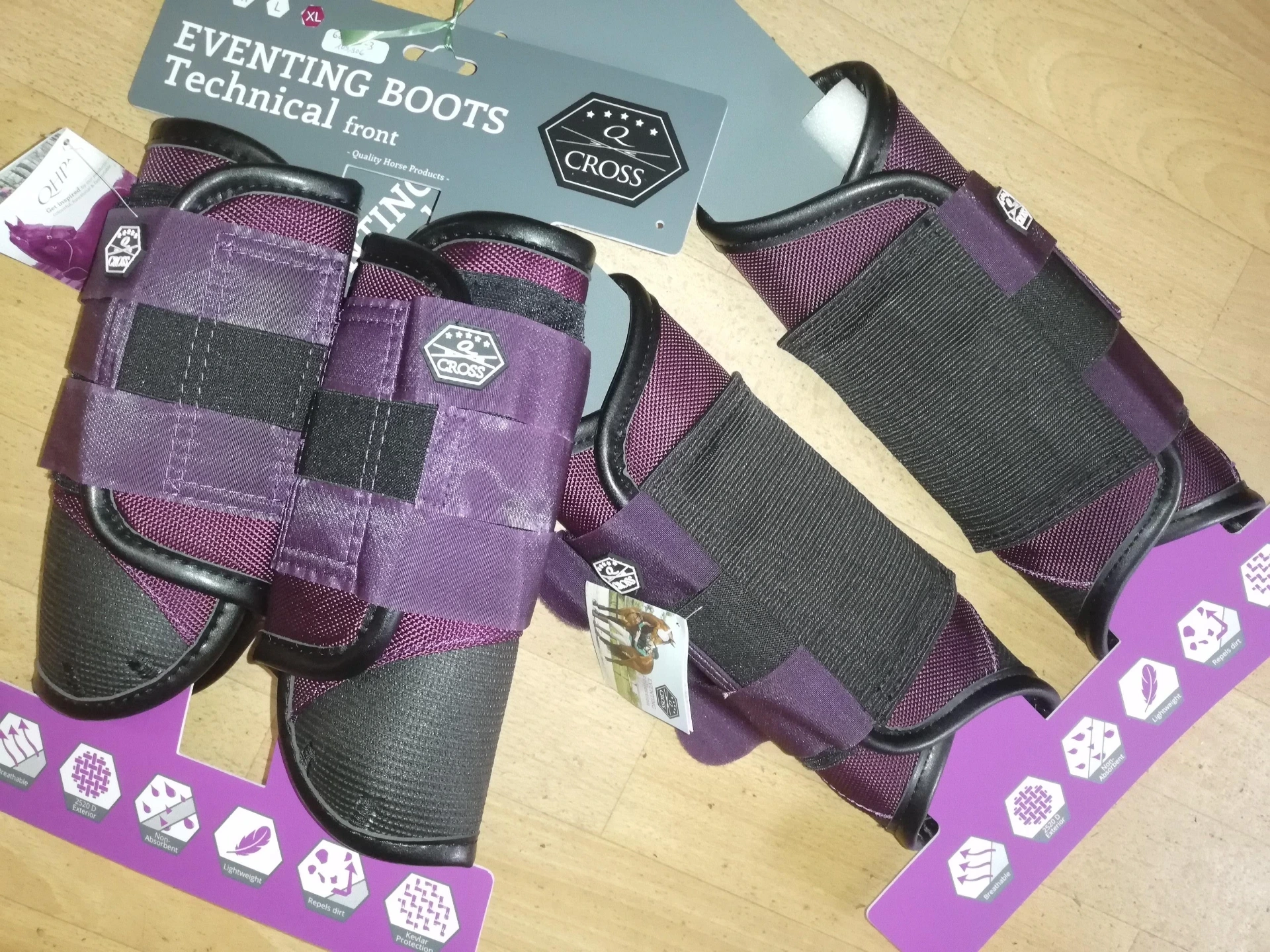 guetres de cross QHP anterieurs + posterieurs purple XL