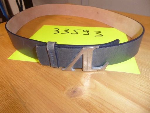 ceinture cuir gris alaxandra ledermann 80cm