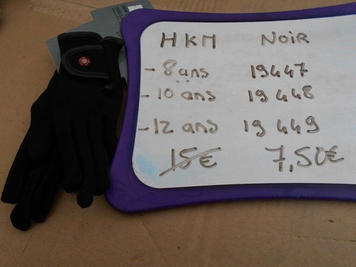 gants hkm noir tissus pvc 10