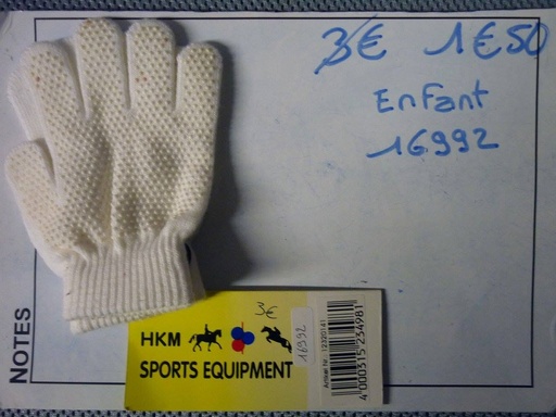 gants laine picots blanc