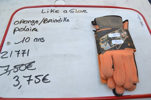 gants polaire lag orange brindille 10ans