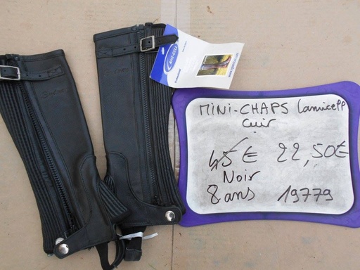 mini chaps cuir lamicell sydney noir soufflets 8ans