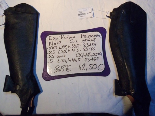 mini chaps equitheme primera XXS noir L28, h 39,5