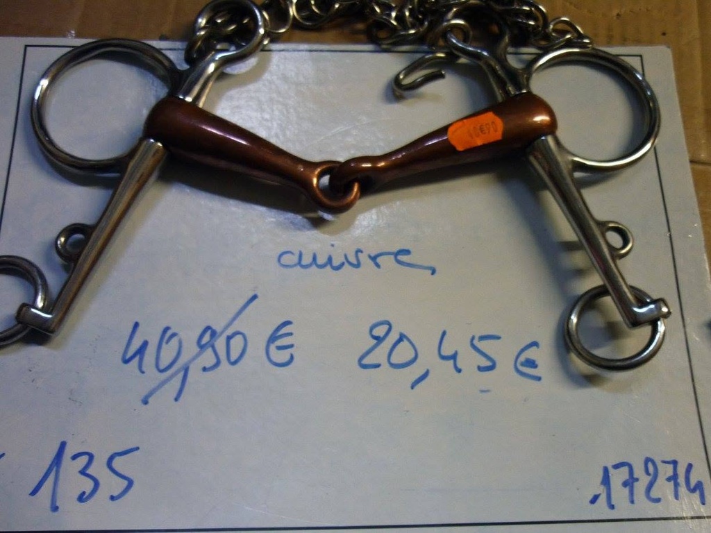 mors pelham 135 cuivre