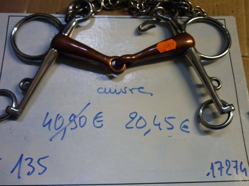 mors pelham 135 cuivre
