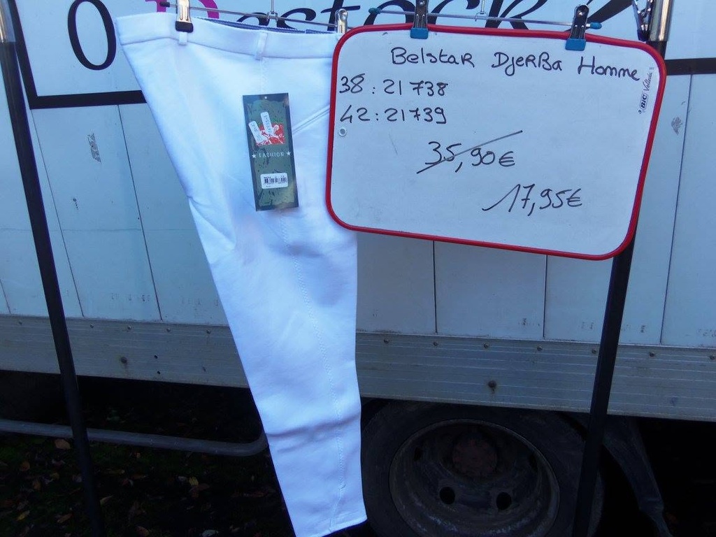 pantalon belstar blanc djerba coton homme 38