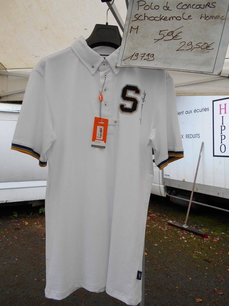 polo concours schockemohle homme blanc jaune M
