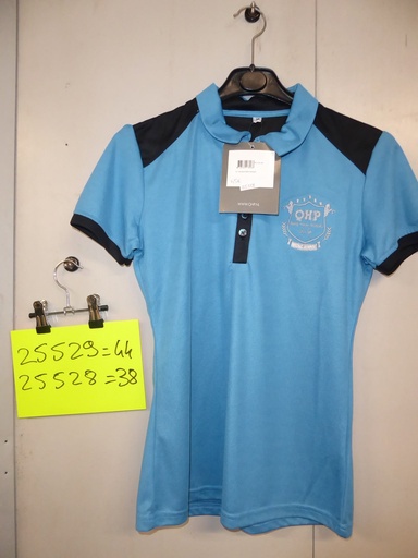 polo QHP ciel/noir 44 femme